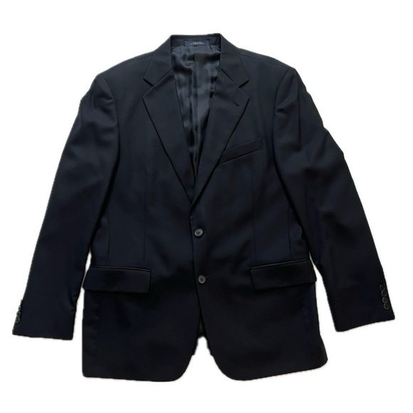 Joseph Abboud Black Blazer Wool Blend Classic Fit Men’s Suit Jacket 44R (approx)